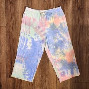 NWOT Anthropologie Infinite Dreams Tie Dye Pajama Capri Pants